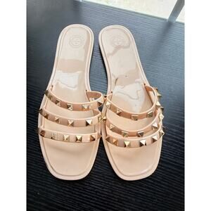 Reserved Footwear Nude Studded Jelly Slide Sandals Women’s Size 8